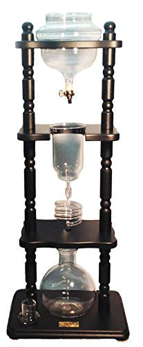 Yama Glass 6-8 Cup Cold Drip Maker Curved Black Wood